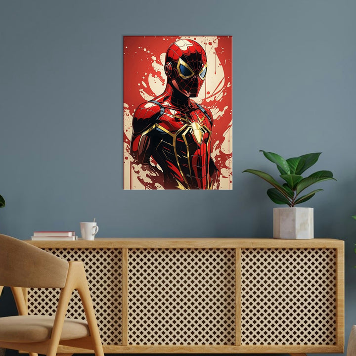 Metal Poster - Spiderman Red Golden