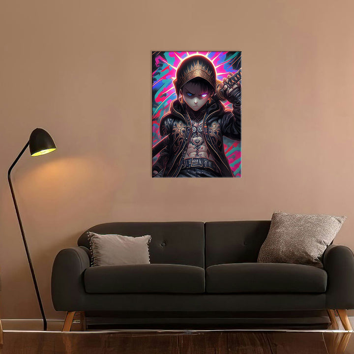 Metal Poster - Anime Golden Hoodie