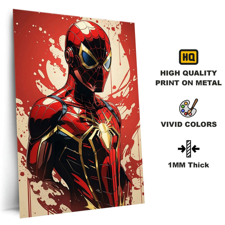 Metal Poster - Spiderman Red Golden