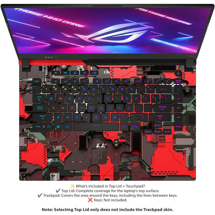 Asus Laptop Skin - Tech Red Geometric