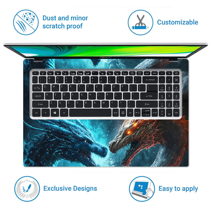 Laptop Skin - Dragon Fire and Water