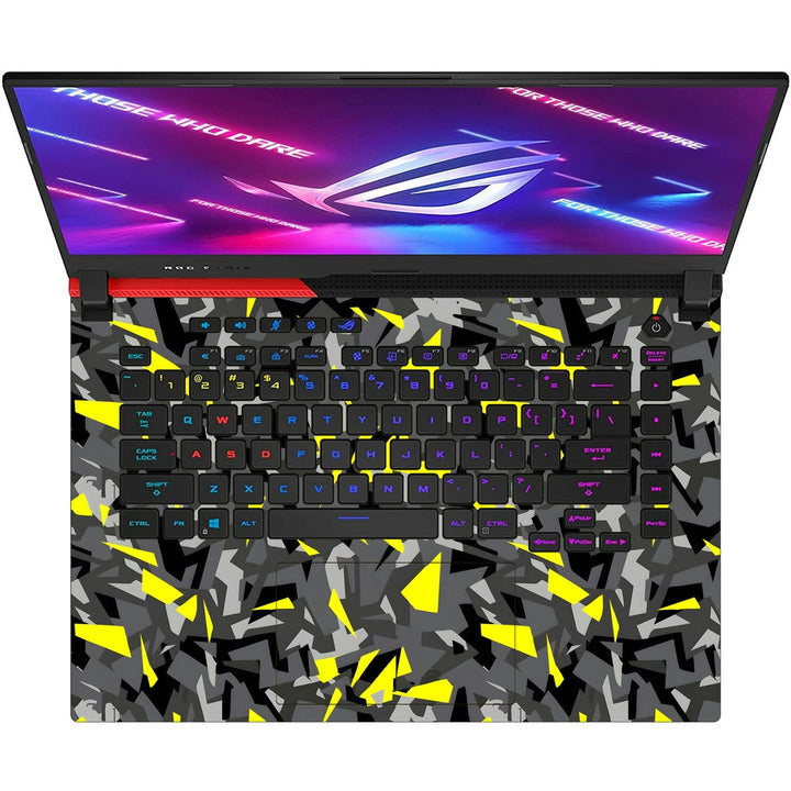 Asus Laptop Skin - Yellow Sparkle on Black Grey