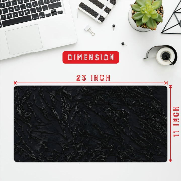 Anti-Slip Desk Mat Gaming Mouse Pad - Textured Black Contour Map