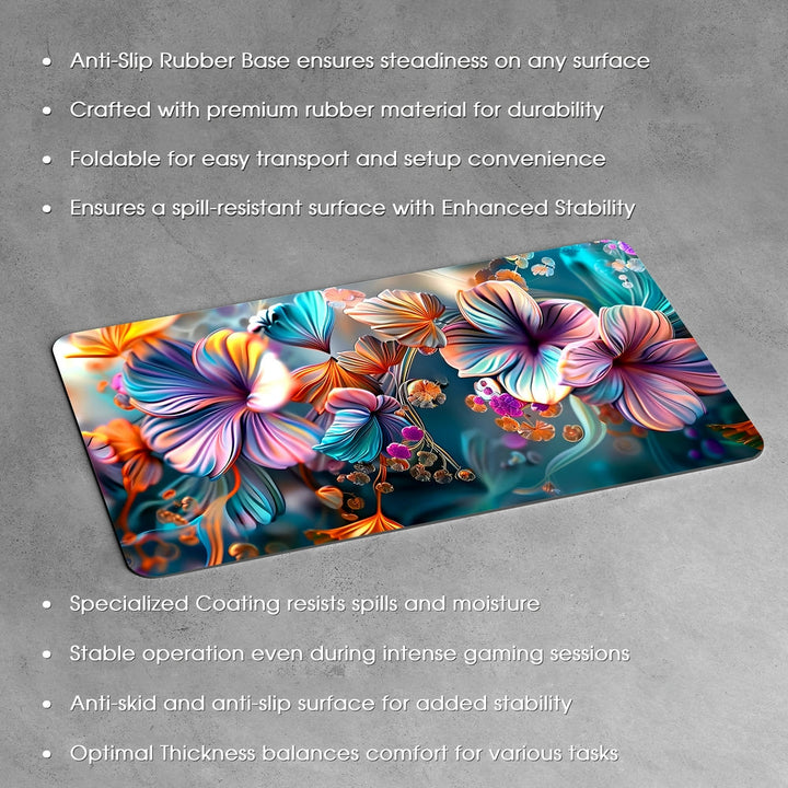 Anti-Slip Desk Mat Gaming Mouse Pad - Floral Fantasy