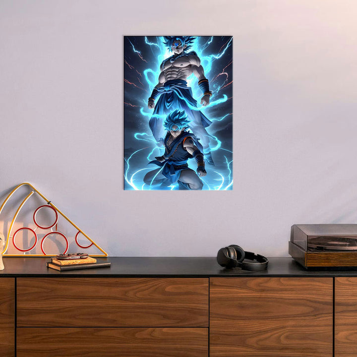 Metal Poster - Anime Goku Blue