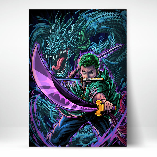 Metal Poster - Anime Roronoa Zoro Dragon twister