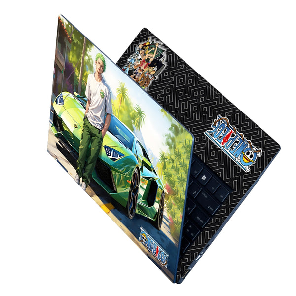 Laptop Skin - One Piece Roronoa Zoro with Green Lamborghini