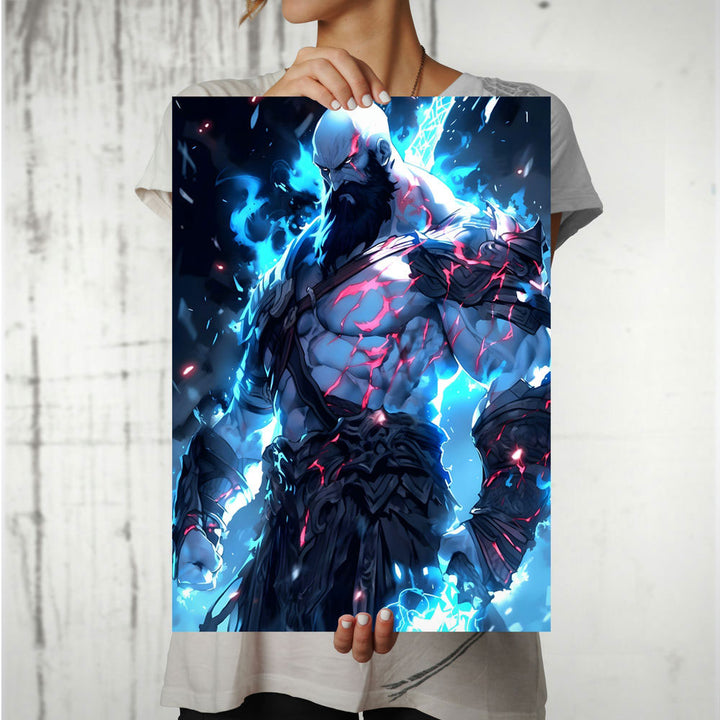 Metal Poster - Monster killer Blue Fire Hero