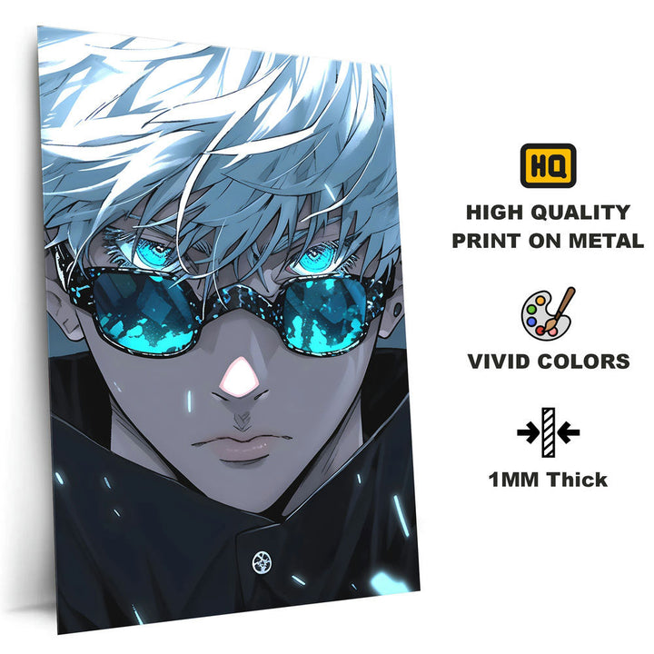 Metal Poster - Anime White Haired Hero