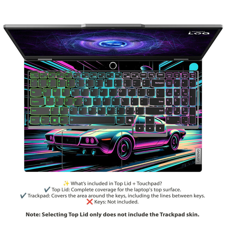 Laptop Skin - Neon Muscle Car