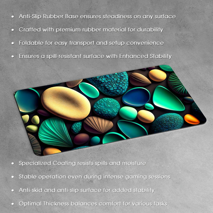 Anti-Slip Desk Mat Gaming Mouse Pad - Colorful Pebbles CP06