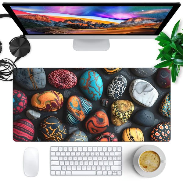 Anti-Slip Desk Mat Gaming Mouse Pad - Colorful Pebbles CP09