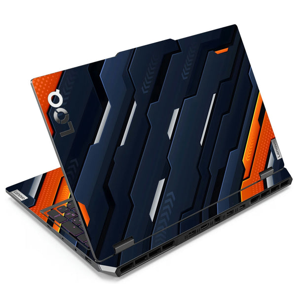 Lenovo LOQ Laptop Skin - Bold Orange and Navy Striped Abstract