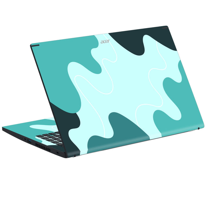 Acer Laptop Skin - Turquoise Abstract Waves Pattern