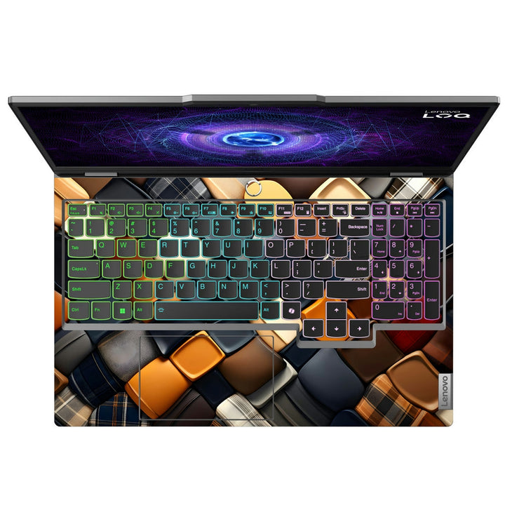 Lenovo LOQ Laptop Skin - Copper and Blue Woven Abstract