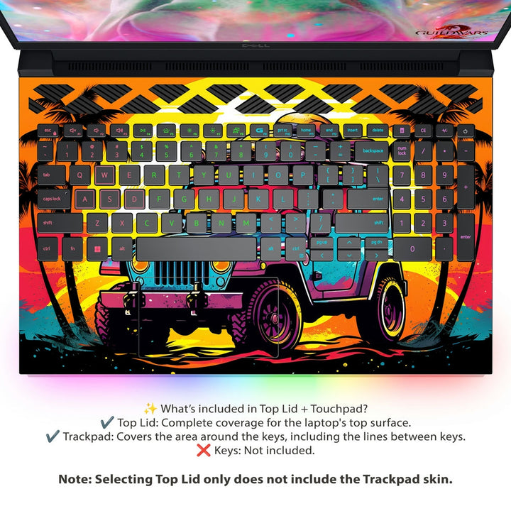 Dell Laptop Skin - Retro Beach Jeep