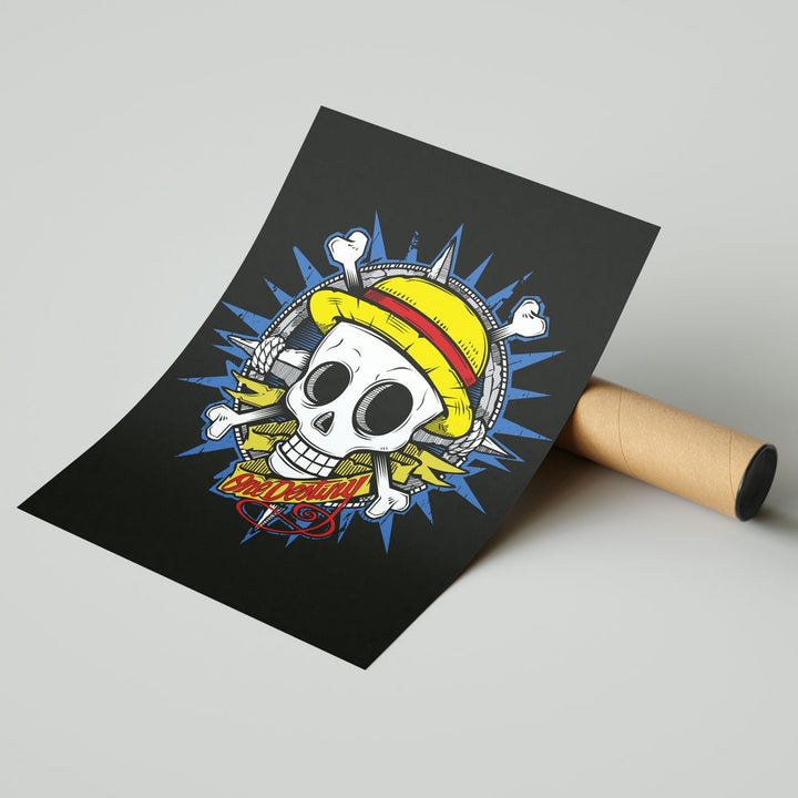 Self Adhesive Textured Vinyl Poster Pirate Skull One Piece