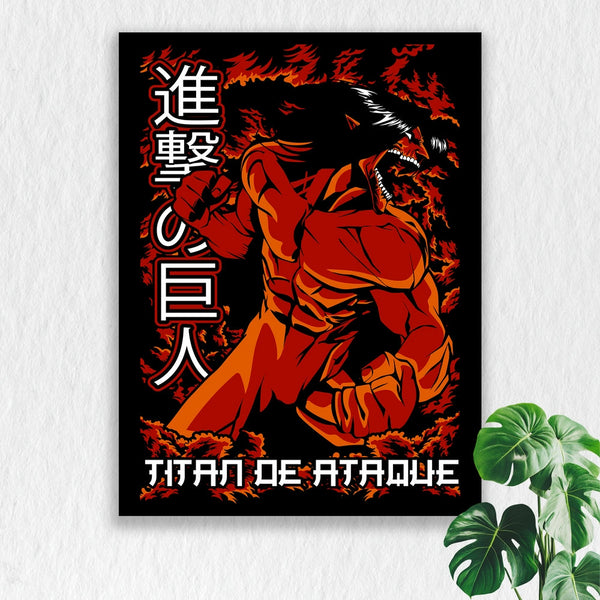 Self Adhesive Textured Vinyl Poster Attack on Titan Colossal Threat