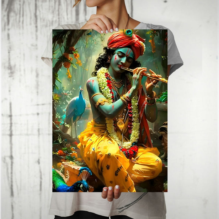 Metal Poster - Lord Krishna LK03