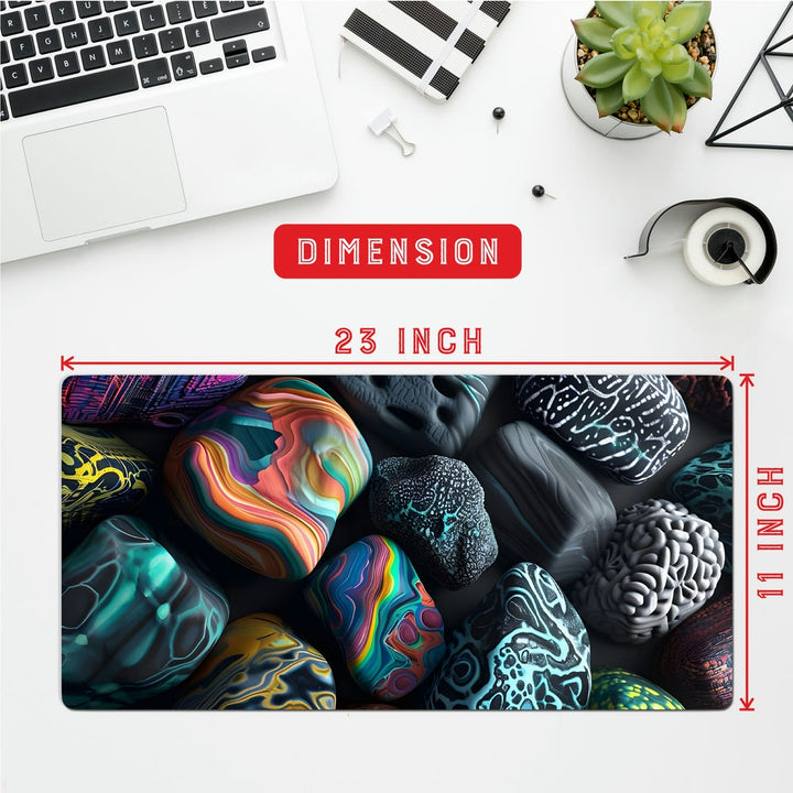 Anti-Slip Desk Mat Gaming Mouse Pad - Colorful Pebbles CP02