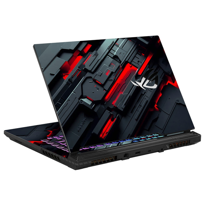 Asus Laptop Skin - Industrial Red Metallic Design