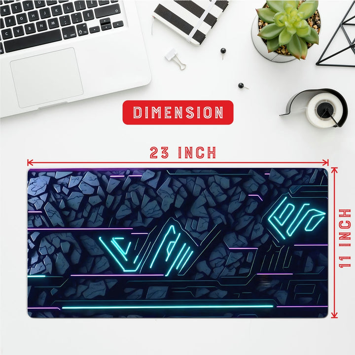 Anti-Slip Desk Mat Gaming Mouse Pad - Cyber Glyphs