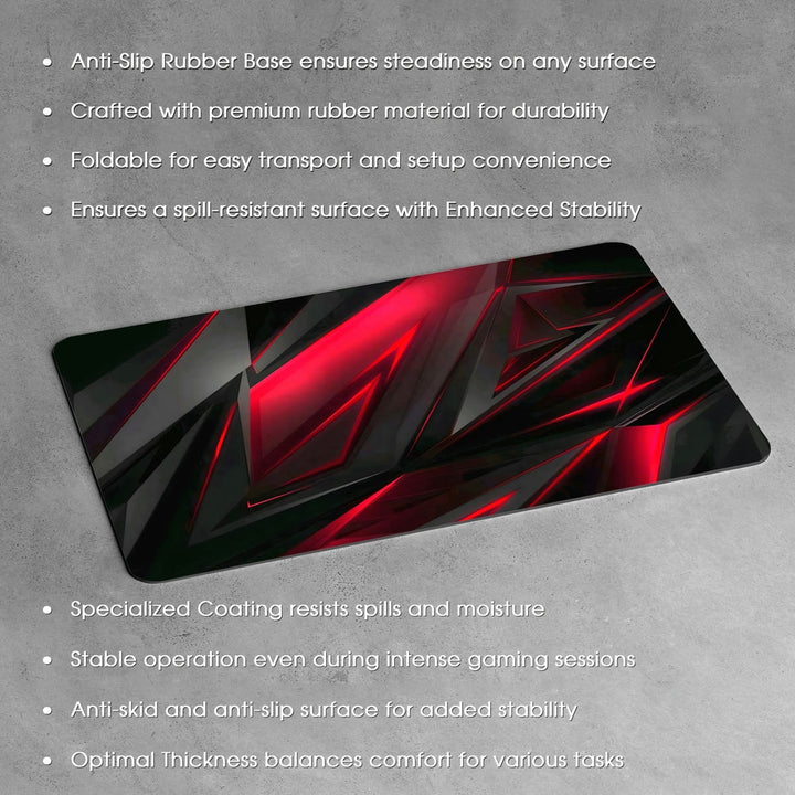 Anti-Slip Desk Mat Gaming Mouse Pad - Red Slash