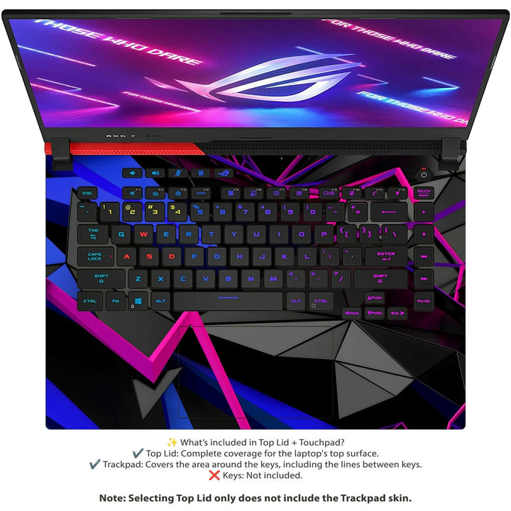 Asus Laptop Skin - Sharp Neon Angles