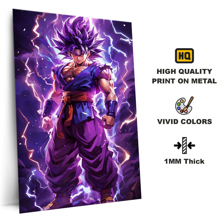 Metal Poster - Anime Goku Purple