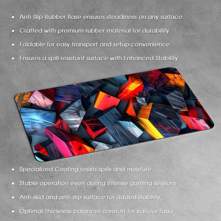 Anti-Slip Desk Mat Gaming Mouse Pad - Rainbow Shards