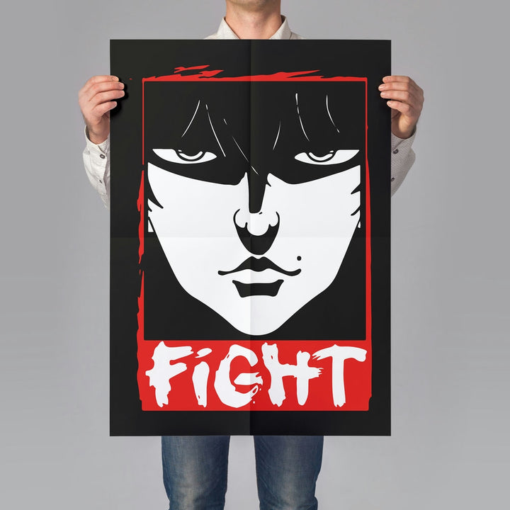 Self Adhesive Textured Vinyl Poster Fighters Determination