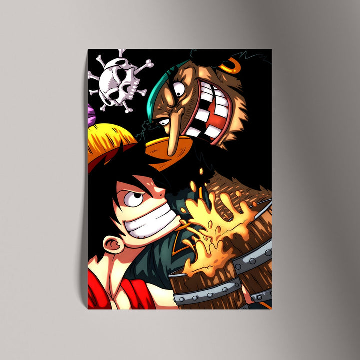 Self Adhesive Textured Vinyl Poster One Piece Inferno Duel Clash