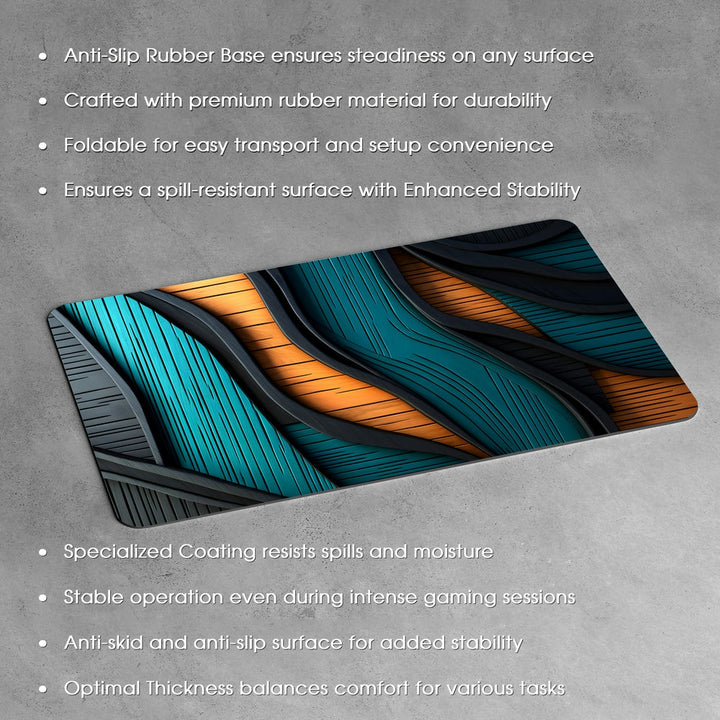 Anti-Slip Desk Mat Gaming Mouse Pad - Aqua Waves