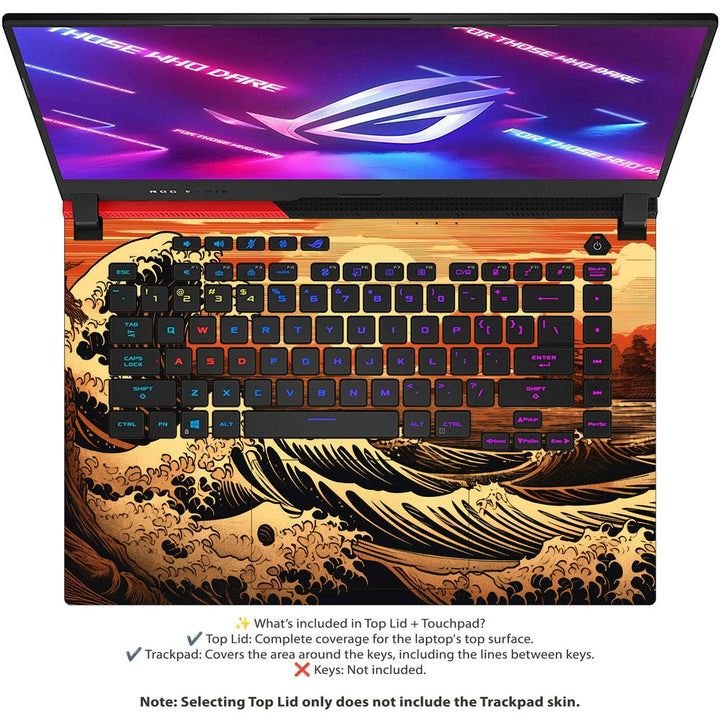 Asus Laptop Skin - Golden Wave Serenity