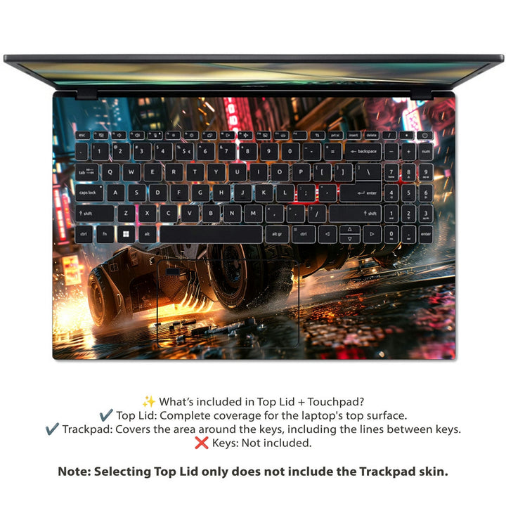 Acer Laptop Skin - Rainy Night Racer