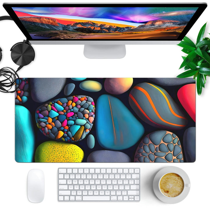 Anti-Slip Desk Mat Gaming Mouse Pad - Colorful Pebbles CP15