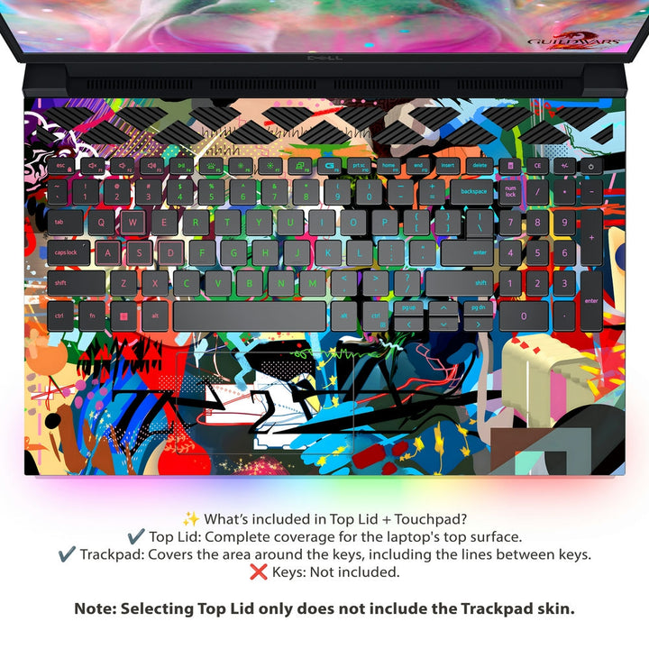 Dell Laptop Skin - Multicolour Graffiti Art