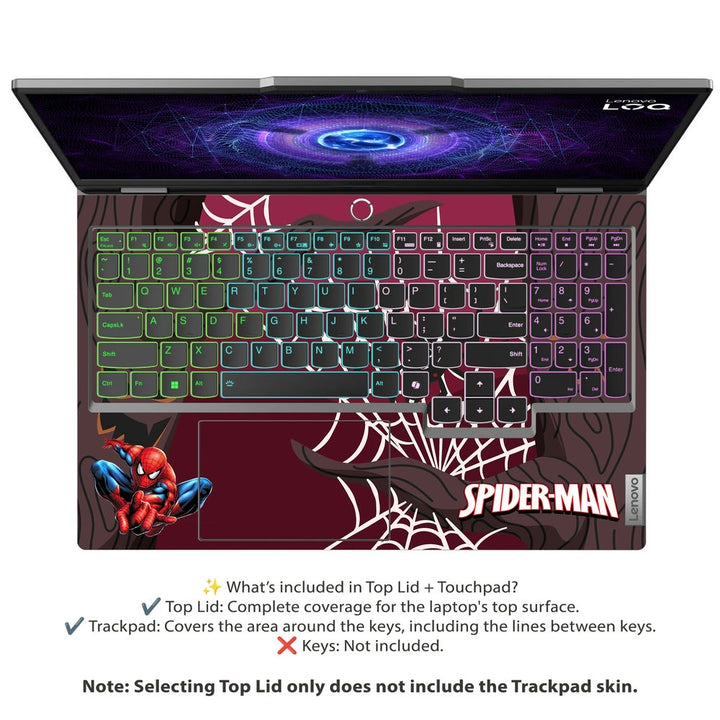 Laptop Skin - Spiderman Hanging on Web