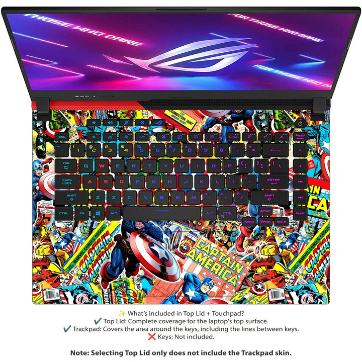 Asus Laptop Skin - Captain America Marvel Mix