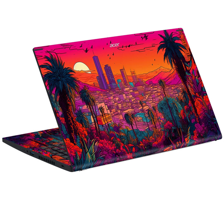 Acer Laptop Skin - Neon Cityscape Glow