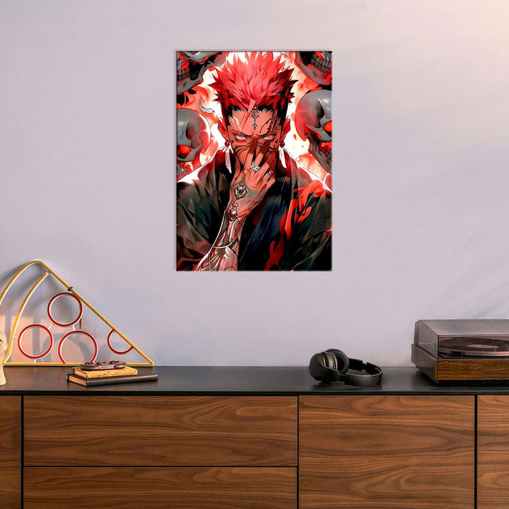 Metal Poster - Anime Red Hair Warrior