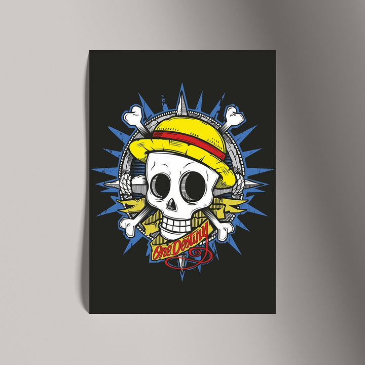 Self Adhesive Textured Vinyl Poster Pirate Skull One Piece