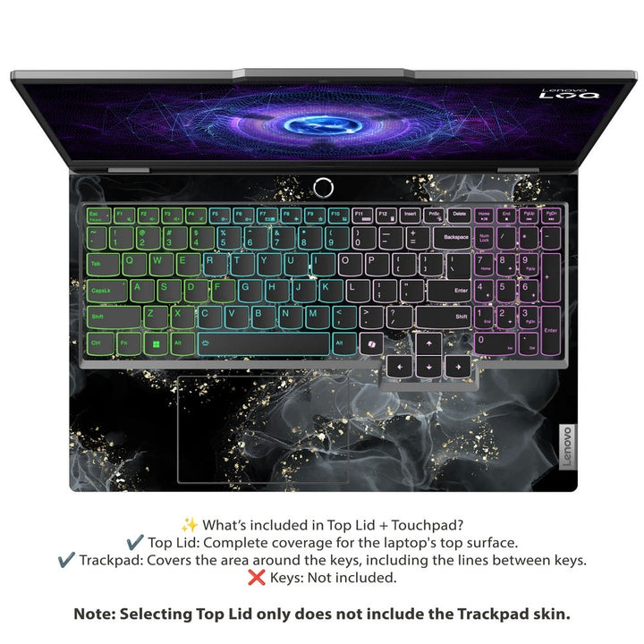 Laptop Skin - Black and Gold Smoke Art