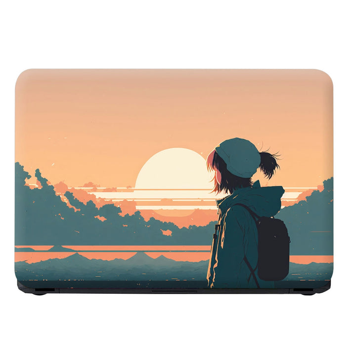 Laptop Skin - Anime Girl Watching Sunset