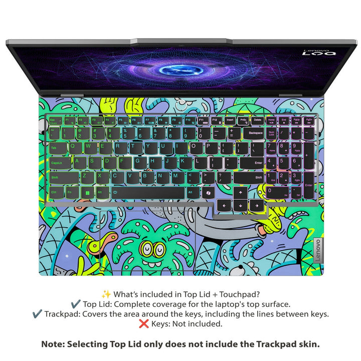 Laptop Skin - Colorful Alien Chaos