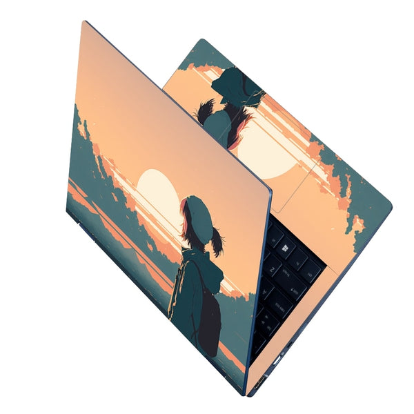 Laptop Skin - Anime Girl Watching Sunset