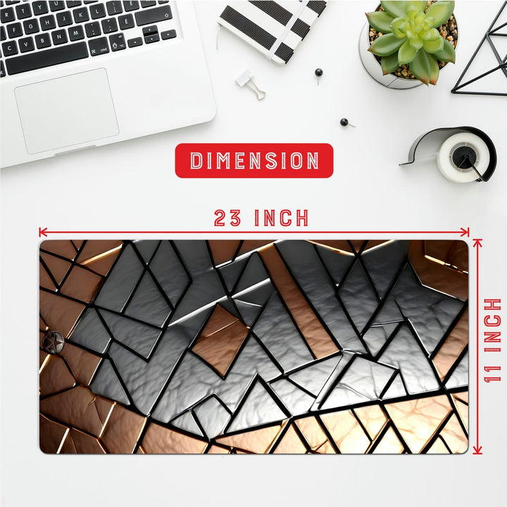 Anti-Slip Desk Mat Gaming Mouse Pad - Bronze Grid