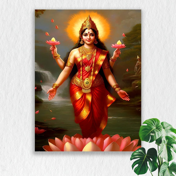 Self Adhesive Textured Vinyl Poster Goddess Lakshmi in Glory