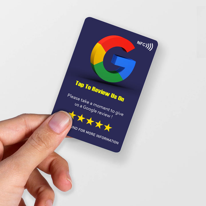 Google Review Card Deep Blue