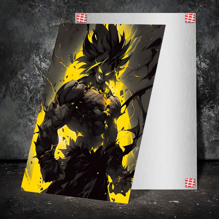 Metal Poster - Anime Goku Yellow